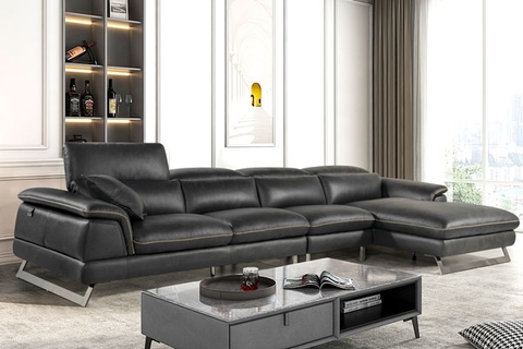 Bộ Sofa góc nhập khẩu da bò Italia Divano L368