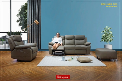 Bộ Sofa thông minh Recliner chỉnh điện da thật nhập khẩu Malaysia M-1120