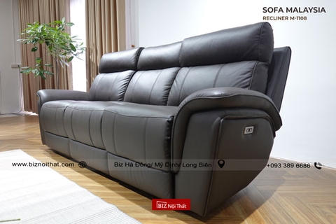 Bộ Sofa thông minh chỉnh điện da thật nhập khẩu Malaysia Recliner M-1108