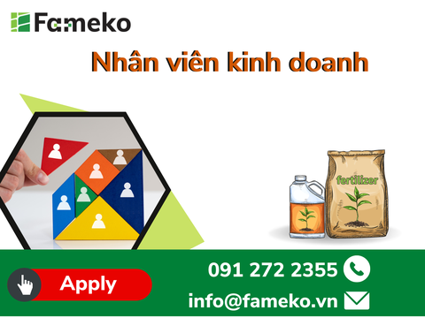 Tuyển dụng 2023 - NVKD phân bón (kênh đại lý)