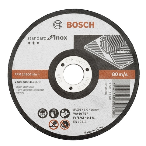 Đá cắt inox 105x1.2x16mm Bosch 2608603413