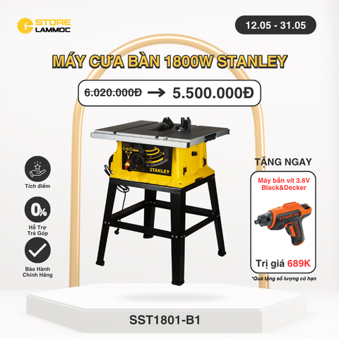 Máy cưa bàn 1800W Stanley SST1801-B1