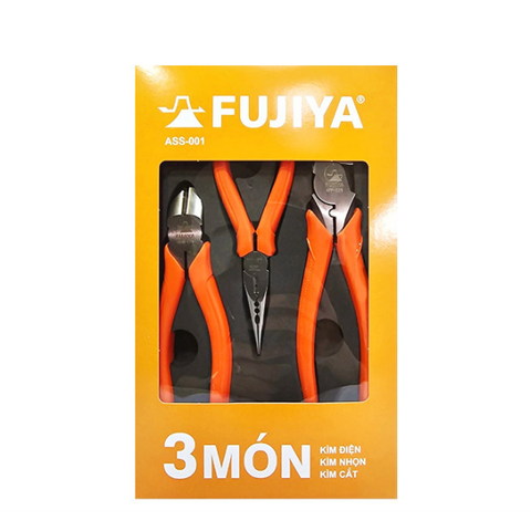 Bộ 3 cây kìm Fujiya ASS-001 - kìm mỏ bằng, kìm cắt, kìm mỏ nhọn