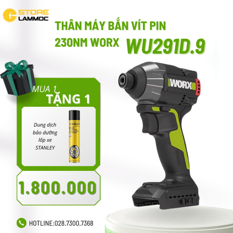 Thân máy bắn vít pin 20V 230Nm Worx WU291D.9