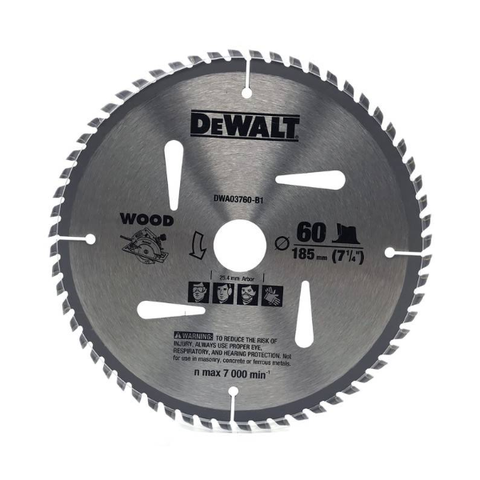 Đĩa cưa gỗ Dewalt DWA03760-B1 TCT 185mm cốt 25.4mm 60 răng