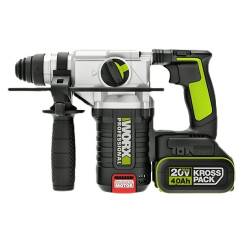 Máy khoan bê tông pin 20V, 2.8J Worx WU389.15.2B (1 pin 5Ah + 1 sạc 2Ah)