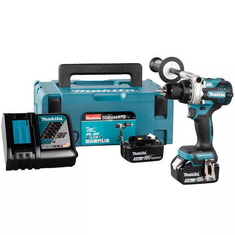 Máy khoan và vặn vít dùng pin (BL)(18v) Makita DDF486RTE