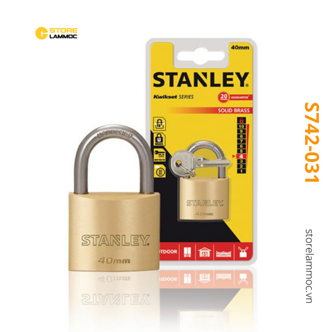 Ổ khóa cửa đồng thau hàm tiêu chuẩn ngàm rộng 40mm Stanley S742-031