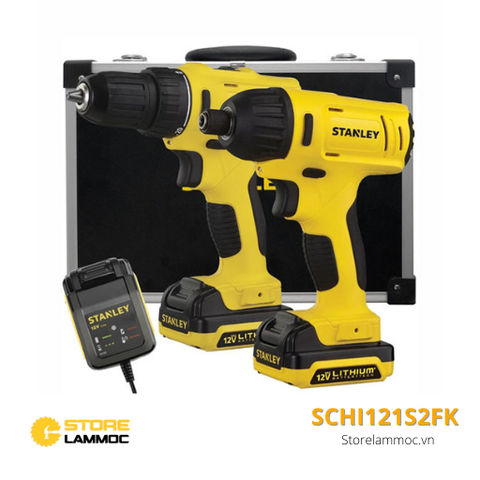 Máy khoan vặn vít pin Stanley SCHI121S2FK 12V