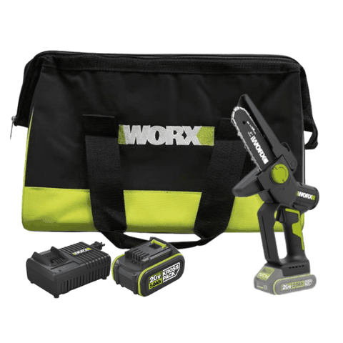Máy cưa xích 120mm dùng pin 20V Worx WD331.15.6B (1 pin 5Ah, 1 sạc 6Ah)