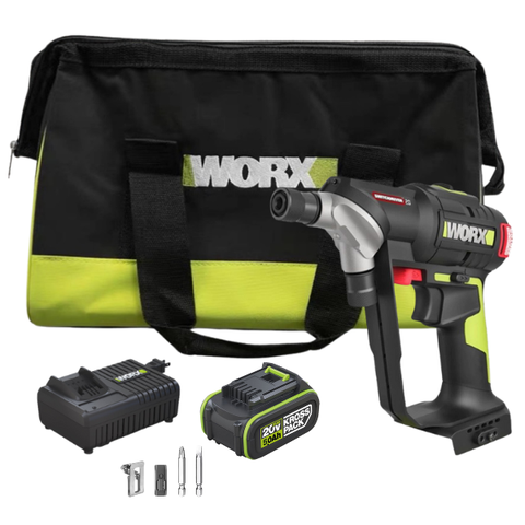 Máy bắn vít 2 đầu xoay đổi pin 20V, 50N.m Worx WU177.15.2B (1 pin 5Ah + 1 sạc 2Ah)