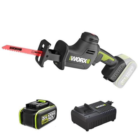 Máy cưa kiếm dùng pin 20V Worx WU500.15.6B (1 pin 5Ah + 1 sạc 6Ah)