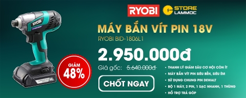 Banner MÁY BẮN VÍT PIN 18V RYOBI BID-1806L1