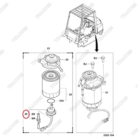 Cảm biến lọc diesel 23313-23060-71, 23313-23440-71, 23302-36760-71, 23302-36880-71