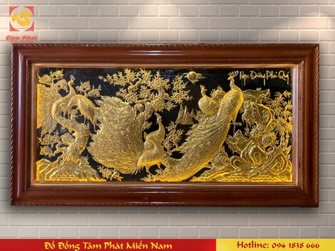 Tranh Ngọc Đường Phú Qúy, dát vàng 9999, kích thước 2.3x1.2m