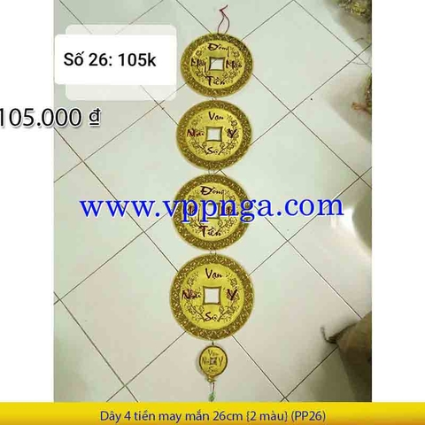 Dây 4 tiền may mắn 26cm {2 màu} (PP26) - Mua >=10 giảm 20%