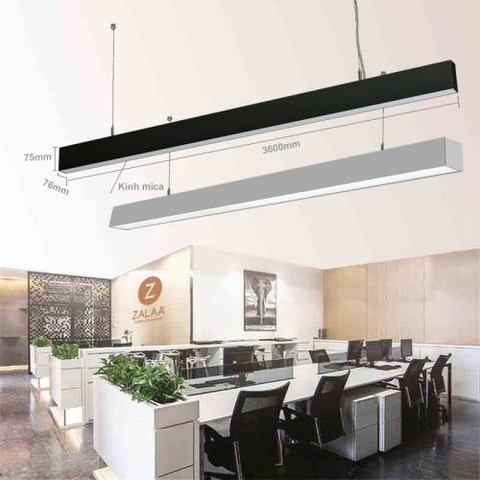 Đèn led thả trần văn phòng cao cấp 3600x76x75mm, công suất 108w, mã ZTVP3600x76x75, bảo hành 2 năm