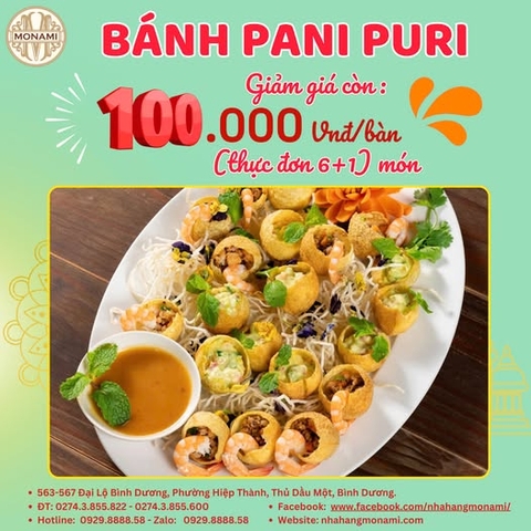 🌟 ƯU ĐÃI ĐẶC BIỆT – GIẢM GIÁ BÁNH PANI PURI 🌟