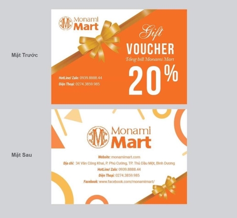 Tặng Gift Voucher Giảm Giá 20% Tại MonAmi Mart