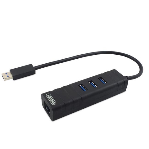 Bô chia USB chuẩn 3.0 kèm cổng LAN gigabit Unitek Y3057