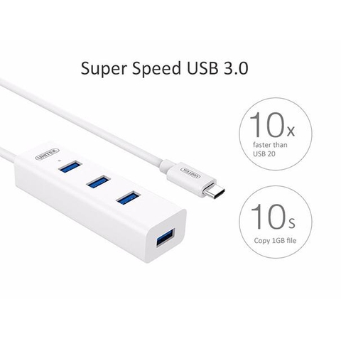 Bộ chia USB type C có nguồn phụ cho macbook Unitek Y3089C