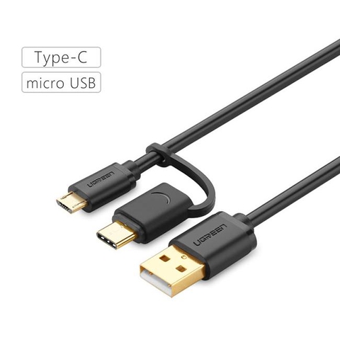 Cáp sạc 2 đầu Micro USB và USB type C cho điện thoại Samsung