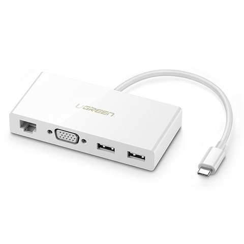 Cáp chuyển cổng USB type C đa năng ra VGA USB và cổng mạng LAN