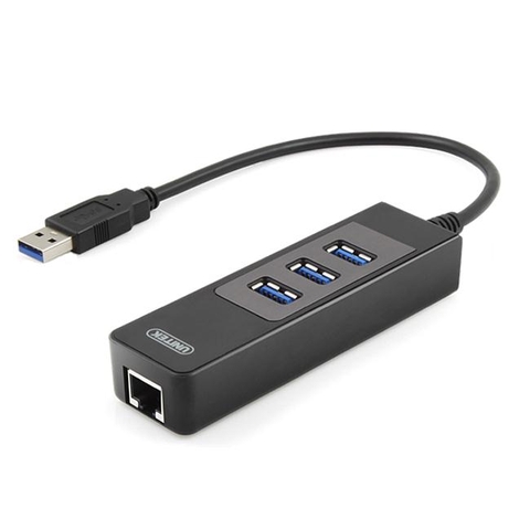 Cáp chuyển USB 3.0 ra LAN gigabit + chia 3 cổng USB Unitek Y3045