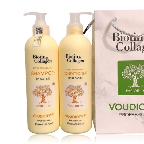 Bộ Gội Xã Biotin & Collagen Hair Reparing  Pasiori TM 500ml
