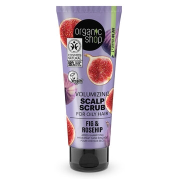Tẩy Tế Bào Chết Da Đầu Organic Shop Volumizing Scalp Scrub For Oily Hair Fig & Rosehip 75ml Tặng Lược Gội Đầu