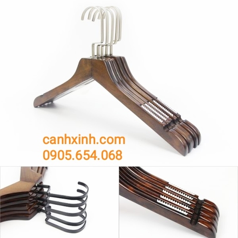 Móc áo nam gỗ nâu