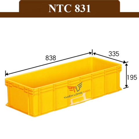 Thùng Nhựa Đặc NTC 831 KT: 838 x 335 x 195 mm