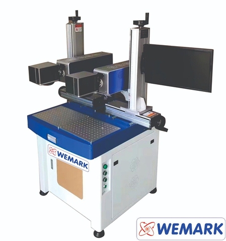 Máy Laser Fiber 2 Đầu Khắc Tích Hợp Tự Động