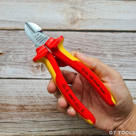 Kìm Cắt Mũi Thon Knipex 70 06 160 Dài 160mm Cách điện 1000 Volt