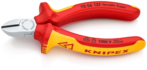 Kìm Cắt Knipex 70 06 125 Lưỡi 62 HRC Dài 125mm Cách Điện 1000V