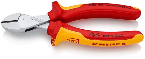 Kìm Cắt Knipex XCut 73 06 160 Lưỡi 64 HRC Cách Điện 1000 Volt