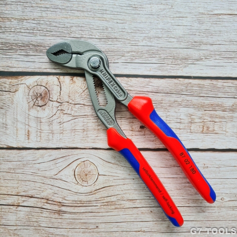 Kìm Nước Mỏ Quạ Knipex Cobra 87 02 180 Mở đến Ø42mm dài 180mm Tay êm