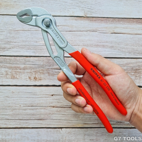 Kìm Nước Mỏ Quạ Knipex Cobra 87 03 250 Mở đến Ø50mm dài 250mm Mạ chrome