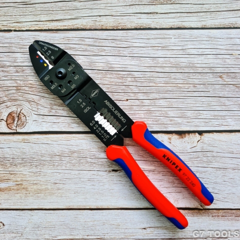 Kìm Bấm Cos Knipex 97 22 240 Ép Cos Chân Thép và Cos Thìa Nối 0,5 - 6,0 mm²
