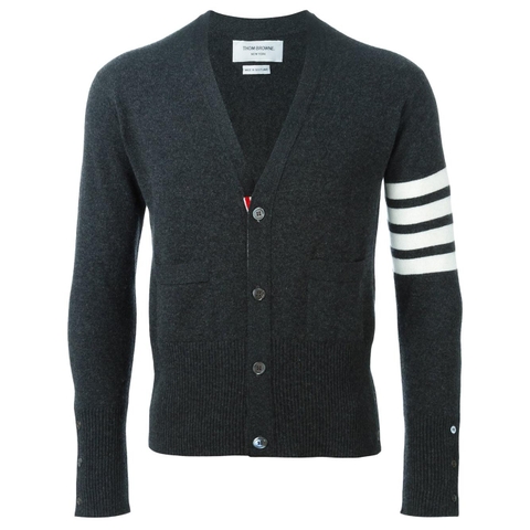 ÁO LEN THOM BROWNE GREY CLASSIC CARDIGAN