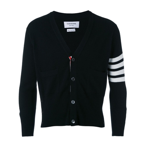 ÁO LEN THOM BROWNE BLACK CLASSIC CARDIGAN