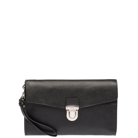 TÚI CLUTCH PRADA SAFFIANO BLACK