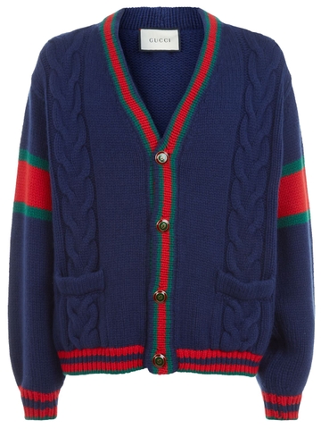 ÁO CARDIGAN GUCCI WITH WEB DETAIL CHUẨN 1:1 AUTHENTIC