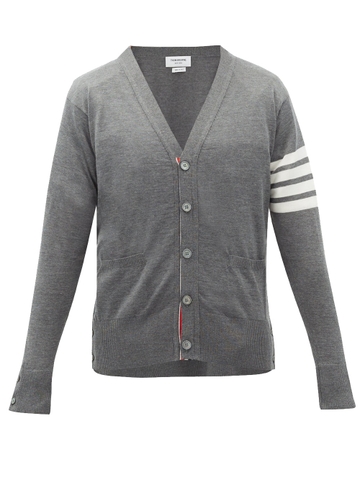 ÁO CARDIGAN THOM BROWNE 4-BAR STRIPE GREY CHUẨN 1:1 AUTHENTIC