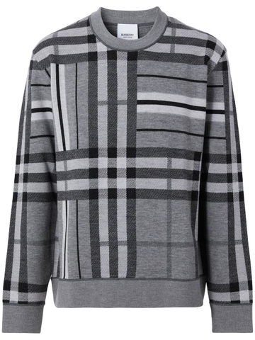 ÁO LEN BURBERRY CHECK PATTERN GREY CHUẨN 1:1 NHƯ HÀNG CHÍNH HÃNG.