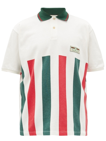 ÁO POLO GUCCI LOGO PATCH WEB STRIPE CHUẨN 1:1 AUTHENTIC