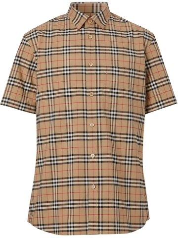 ÁO SƠ MI BURBERRY CHECK PRINT SHORT-SLEEVE CHUẨN 1:1 AUTHENTIC