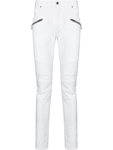 QUẦN BALMAIN ZIP-DETAIL WHITE CHUẨN 1:1 AUTHENTIC