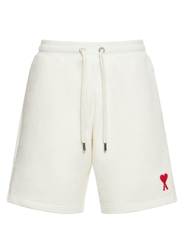 QUẦN SHORT AMI PARIS LOGO PATCH WHITE CHUẨN 1:1 AUTHENTIC