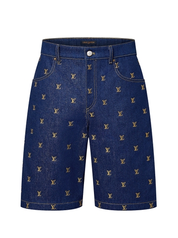 QUẦN SHORT LOUIS VUITTON LOGO DENIM CHUẨN 1:1 AUTHENTIC